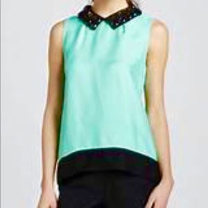 Kate Spade harlow color-block Aqua top, 0